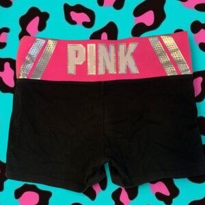 Victoria's Secret PINK Black and Pink Athletic Shorts